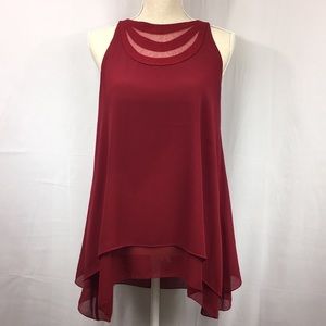 NWT Max Studio raspberry flowy halter like top